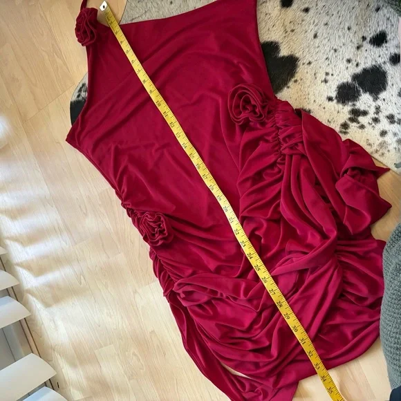 JLUXLABEL Burgundy Tabitha Halter Rose Mini‎ Dress Size XXL - Picture 10 of 10